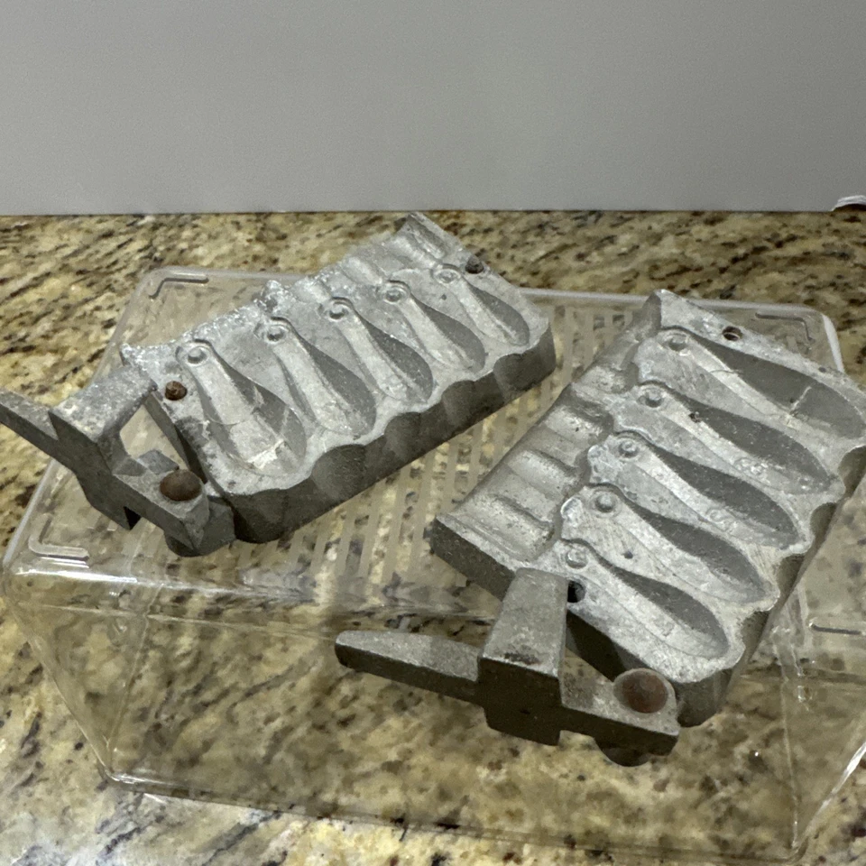 老式 PENN 运动钓鱼水槽模具,编号 2 尺寸 1,1 1/2,2,3,4 盎司 Cpix — 第 4/4 张图片