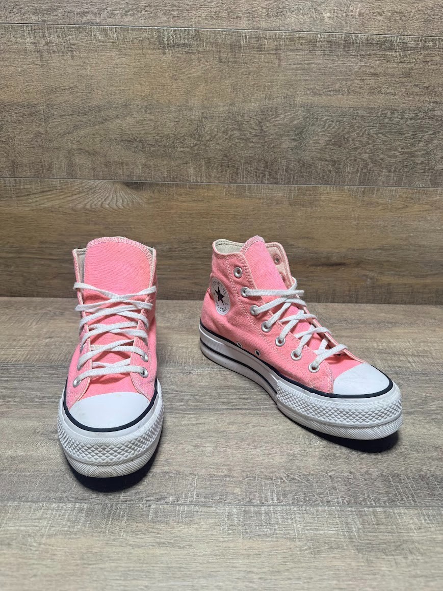 Converse Double Stack Platform Pink Canvas High T… - image 6