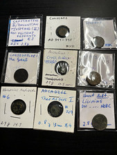 9 AE3 and AE4 Roman Imperial Nummi Coins - Identified by 9 different Emperors