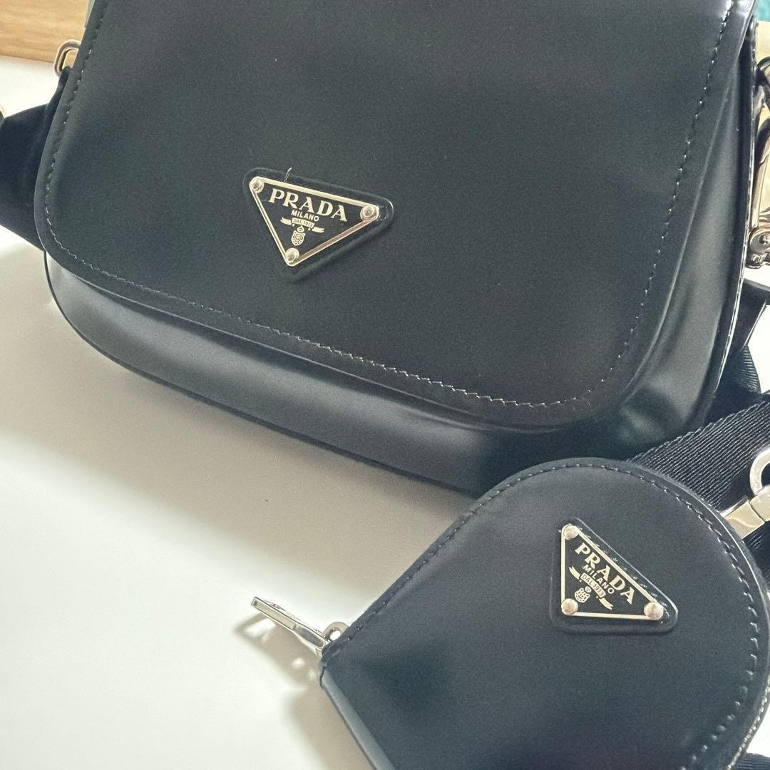 Prada Cleo Shoulder Bag Black Small Used From Japan