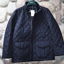 Barbour Devon Quilted Jacket Coat Navy Blue New UK Sizing Extra Large XL