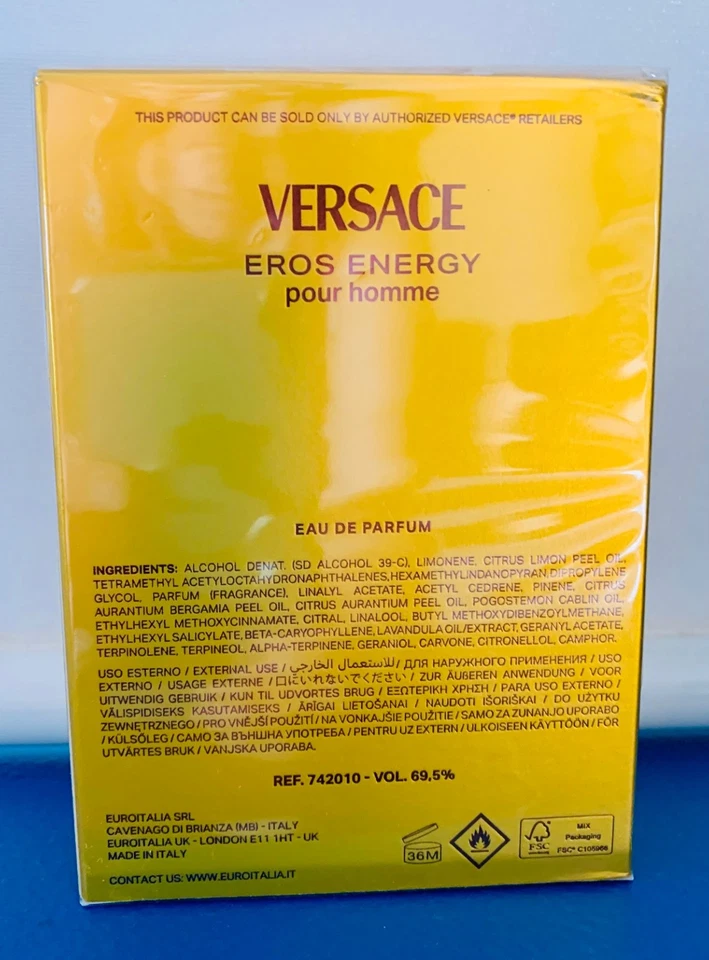 Versace Eros Energy Pour Homme 100ml Edp luxury long lasting scent 100% genuine - image 3 of 4