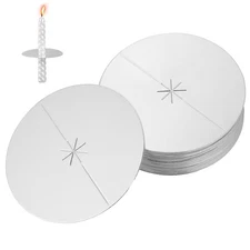 50 Pack Church Candle Bobeches Disposable Cardboard Candle Holder Taper Candl...