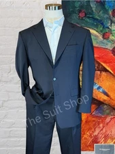 Burberry London Mens 40R 34x29 Gray Micro Check Plaid Designer Suit 3/2 Roll