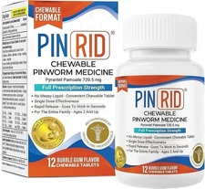 PinRid Pyrantel Pamoate Dewormer for Humans - 250mg Pinworm Medicine for Adul...