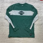 Harley Davidson Shirt Medium Green Gray Biker Racing HD Spellout Motorcycle Men