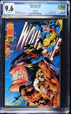 Wolverine #90 CGC 9.6 Deluxe Ed. White Pages - Wraparound Cover and Fleer Cards
