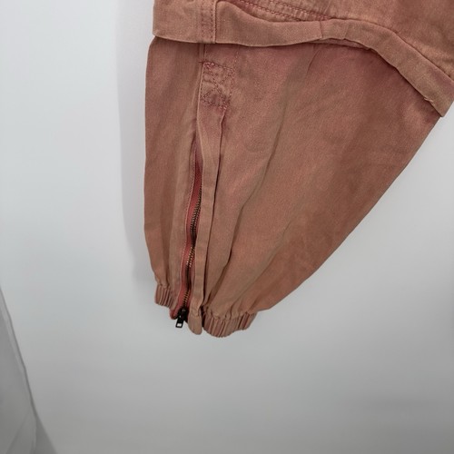POL Wide Leg Baggy Cargo Pull On Sweatpants Drawstring Distressed Women's L Pink - Picture 10 of 12