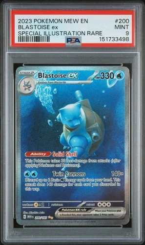 2023 POKEMON MEW EN-151 SPECIAL ILLUSTRATION RARE #200 BLASTOISE EX PSA 9