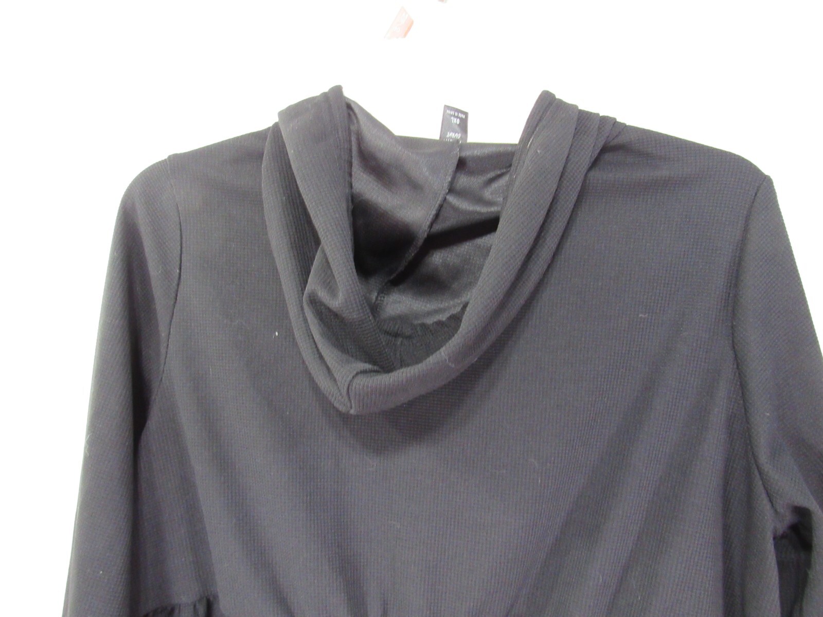 Women Shein Curve Top Size OXL Black Pull Over Buttons Long Sleeve Hood eBay