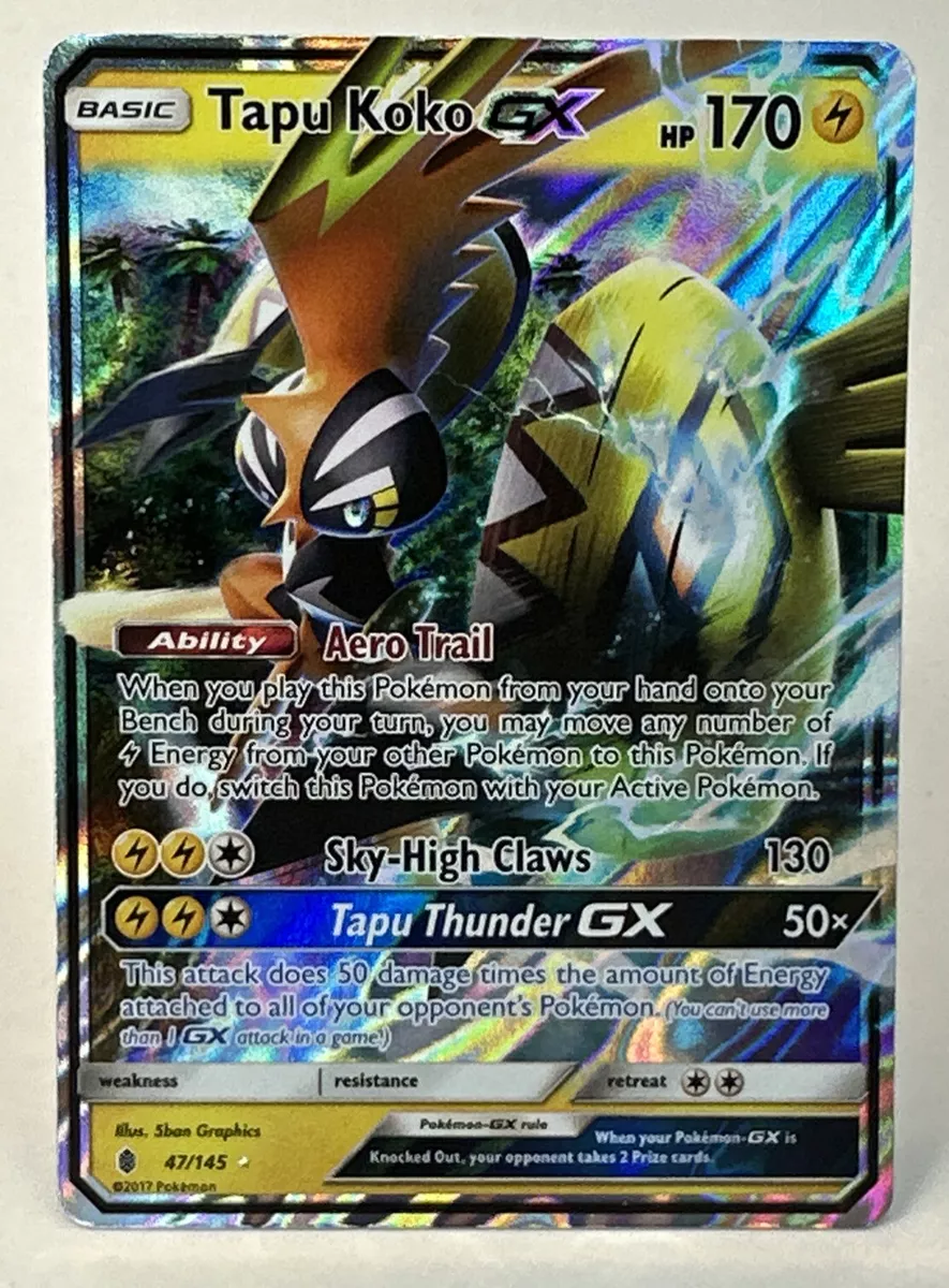 Tapu Koko GX 47/145 Full Art Holo Ultra Rare Pokemon Guardians Rising  NM/Mint