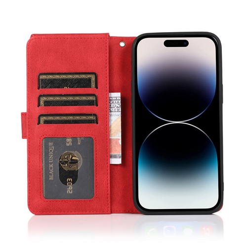 For iPhone 16e/16/15/14/13/12/11 XR SE 8 Zip Wallet Case Card Leather Flip Cover - Picture 32 of 42