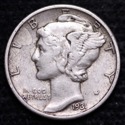 1931-S Mercury Dime CHOICE AU FREE SHIPPING E856 WNN