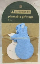 6 Pack EARTH FREINDLY TREE FREE PLANTABLE HOLIDAY SNOWMEN CHRISTMAS GIFT TAGS 