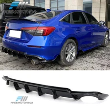 Fits 22-24 Honda Civic 4DR FE-C Style Rear Bumper Lip Diffuser Spat Gloss Black