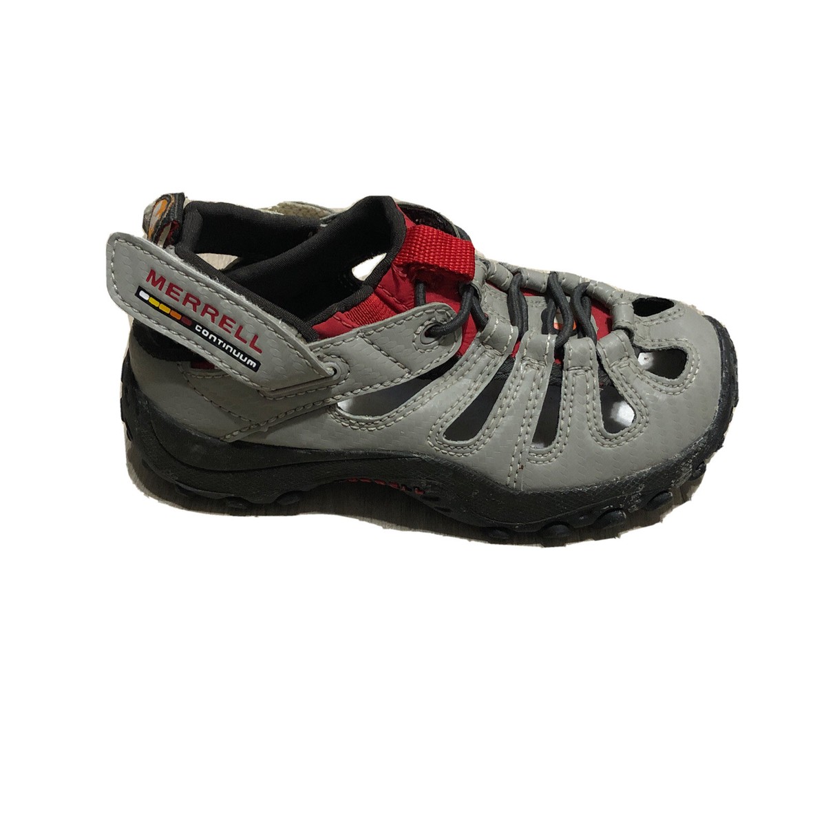 Merrell Chameleon Web Waterproof Gray Red Hiking Sandals Boys Size
