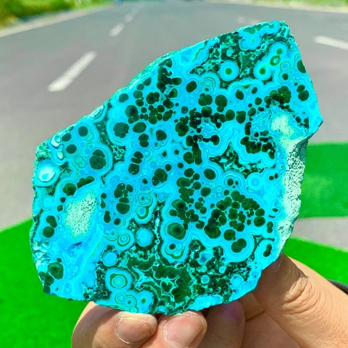 196G Natural Chrysocolla/Malachite transparent cluster rough mineral sample - Picture 14 of 24