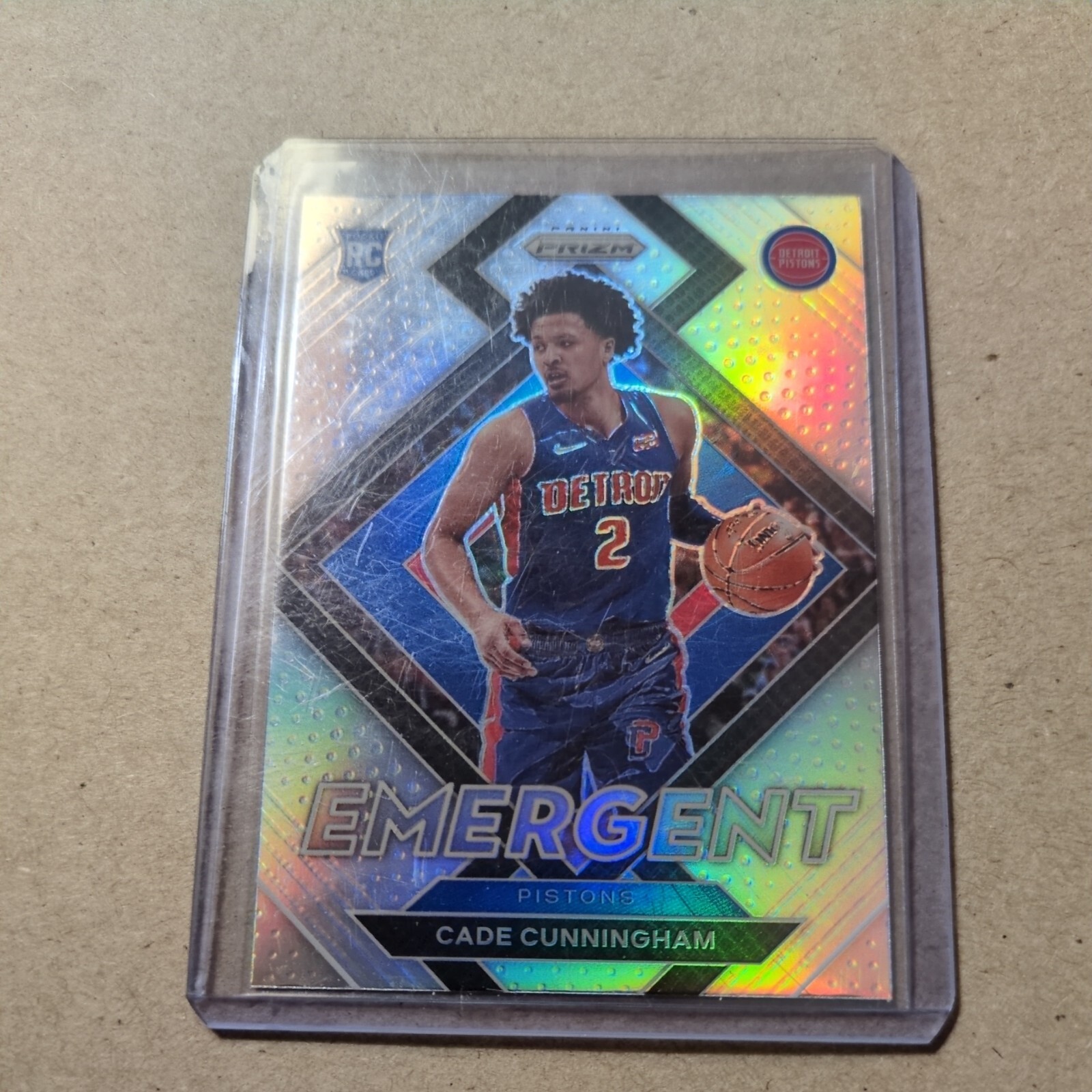 2021-22 Panini Prizm - Emergent Silver Prizm #22 Cade Cunningham (RC)