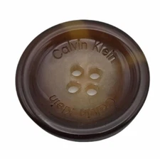 Calvin Klein tortoise color Blend Coat Main Front Replacement Button 1.10"