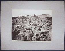 1875ca Vesuvio Eremo osservatorio lava foto albumina originale 20x25cm Napoli