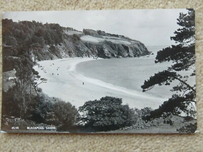 Vintage 1962 Blackpool Sands Echtfoto Postkarte