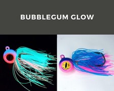 Fluke / Flounder Bucktail Jig 3pk Bluefish, Stripper, Sea Bass Bubblegum Glow