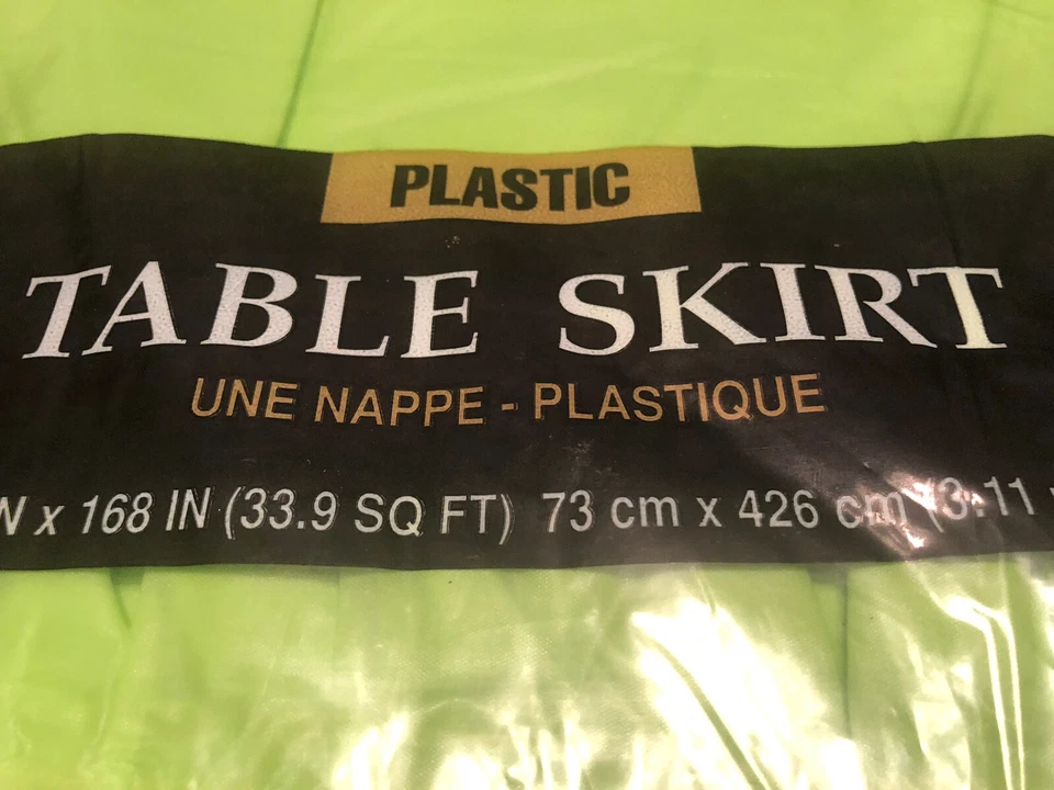 Falda Mesa Plástica 29" x 14' Rectangular Fiesta Verde Lima Nueva En Paquete Foto 4 de 4
