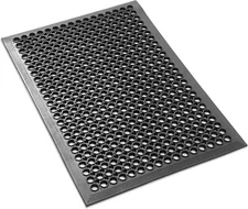 Rubber Floor Mat with Holes, 24''x 36'' Anti-Fatigue/Non-Slip Drainage Mat, f...