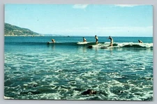 Waikiki In Southern California CA Long Lazy Breakers Surfing 60s Vtg Postcard