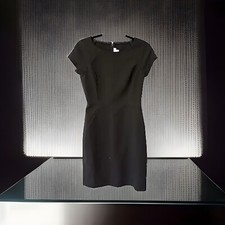 J Crew Women’s Cap Sleeve Boatneck Bodycon Midi Dress Black Size 0 NEW