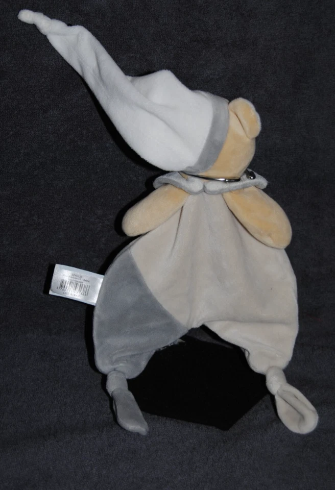 🍀Doudou Plat Ours BABYNAT BN0138 Beige Gris Lune Etoile Blanc Luminescent - Photo 3/3
