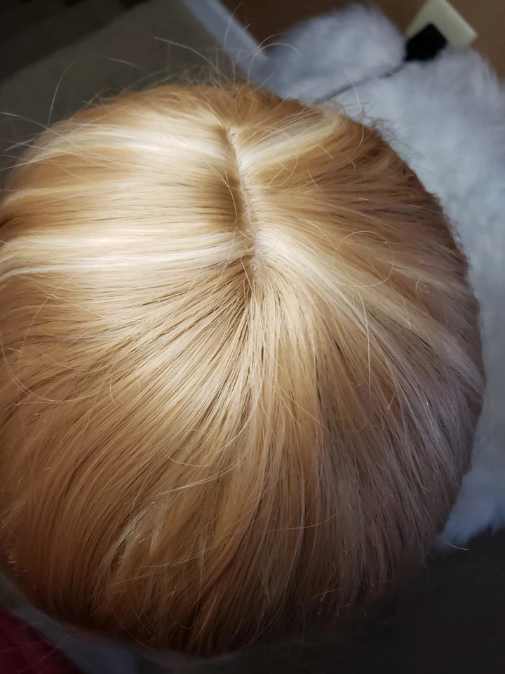 美国 24 英寸 Cosplay 假发带刘海灰金发波浪长全头合成头发 — 第 4/4 张图片