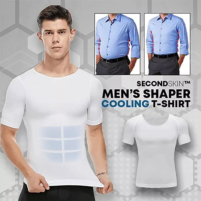 SecondSkin Men's Shaper Cooling T-Shirt Compression Shirt Slimming  Shapewear US