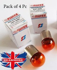 4X 12V 10W  RY-10 BAU15S AMBER MOTORBIKE INDICATOR LIGHT BULBS RING SAP-2080