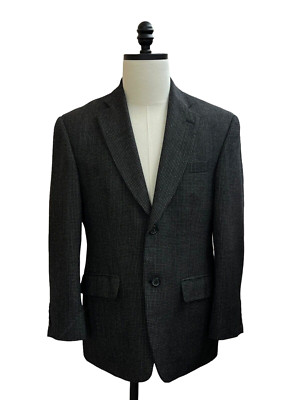 Hagger Mens Black Herringbone Sport Coat, 42R