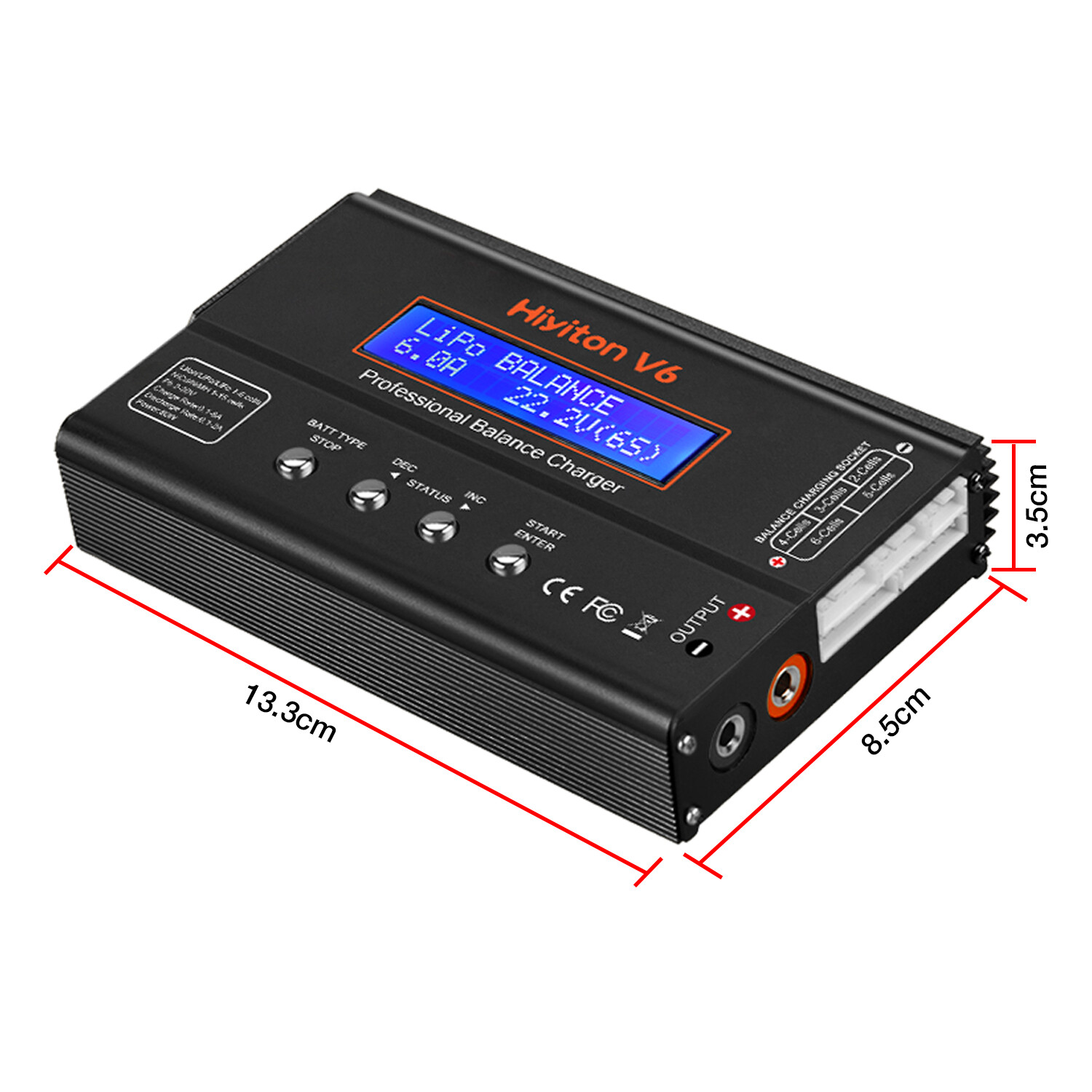 V6 Battery Charger,Balance Charger Discharger 1S-6S Digital Battery Pack Charger