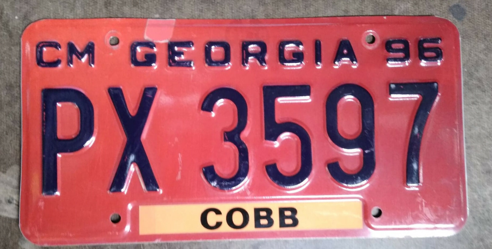 expired 1996 Cobb County Commercial Semi Truck License Plate
