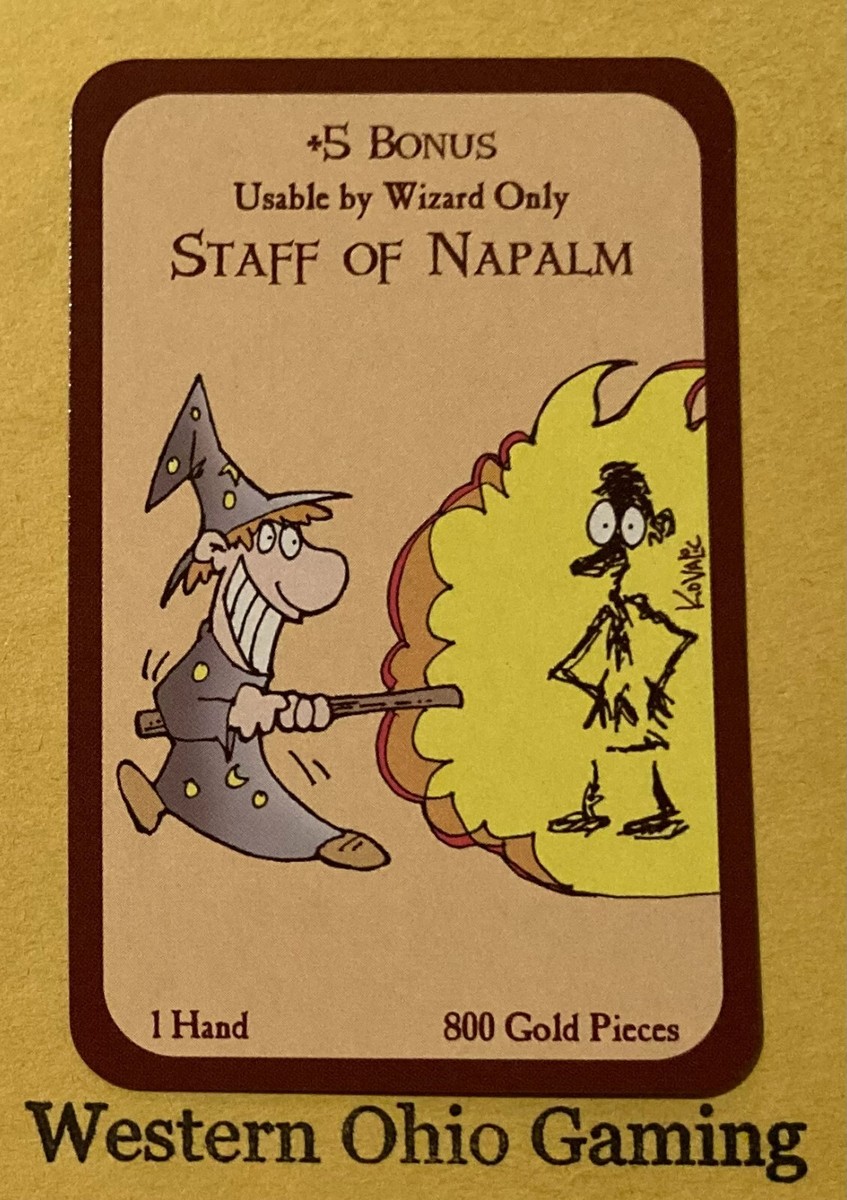 Munchkin +5 Bonus Staff Of Napalm Card USED Steve Jackson Games