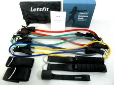 Letsfit Resistance Bands Set Exercise Bands w/ Handles Training Tubes JSD04-5P