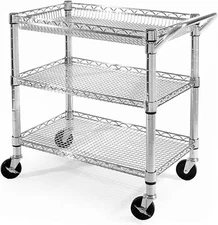 Seville Classics UltraDurable NSF Commercial Metal Rolling Utility Cart