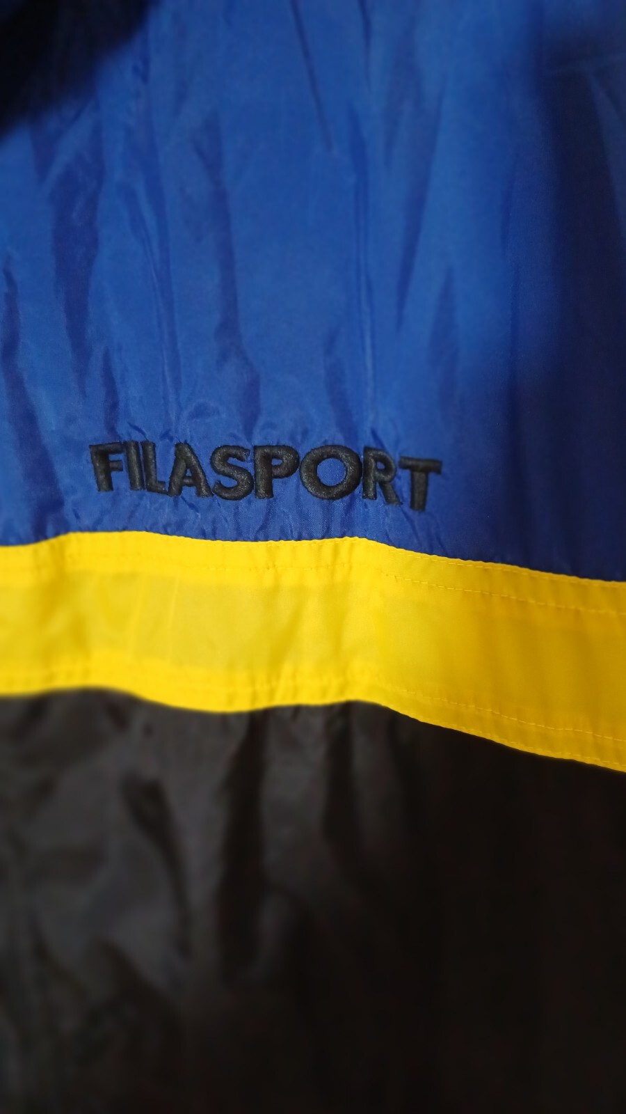 Giacca a vento Fila vintage anni 90 a righe colorblock 2XL sport pista