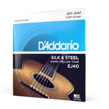 D'Addario EJ40 Silk Steel Acoustic Guitar Strings Folk 11-47