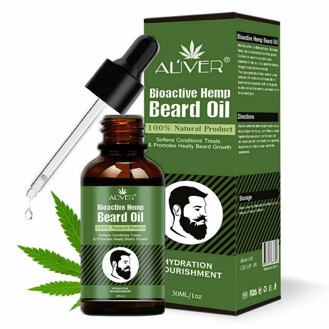 ALIVER Hemp Seed Oil Beard & Hair Growth Softer Organic 100 Natural