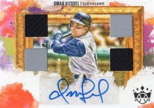 Omar Vizquel signed relic jersey patch baseball card 2020 Diamond Kings #DKQOV