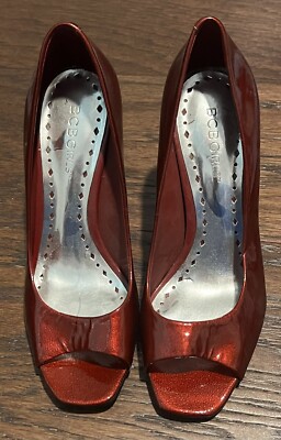 BCBG Ruby Red Pearl Heels size 6.5 women