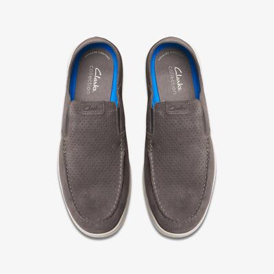 CLARKS Men's Flexway Easy Dark Grey Suede 26176947 | eBay