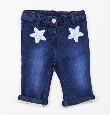 Ergee Baby Mädchen Sweat Hose im Jeans Look elastischer Bund gehäkelt Gr. 62, 68