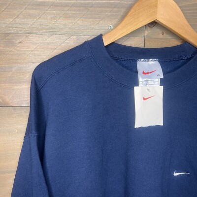90s Nike made in Mexico スウェット【US古着】 NWT Vintage Nike Blue Swoosh Crewneck Sweatshirt Mexico White Tag