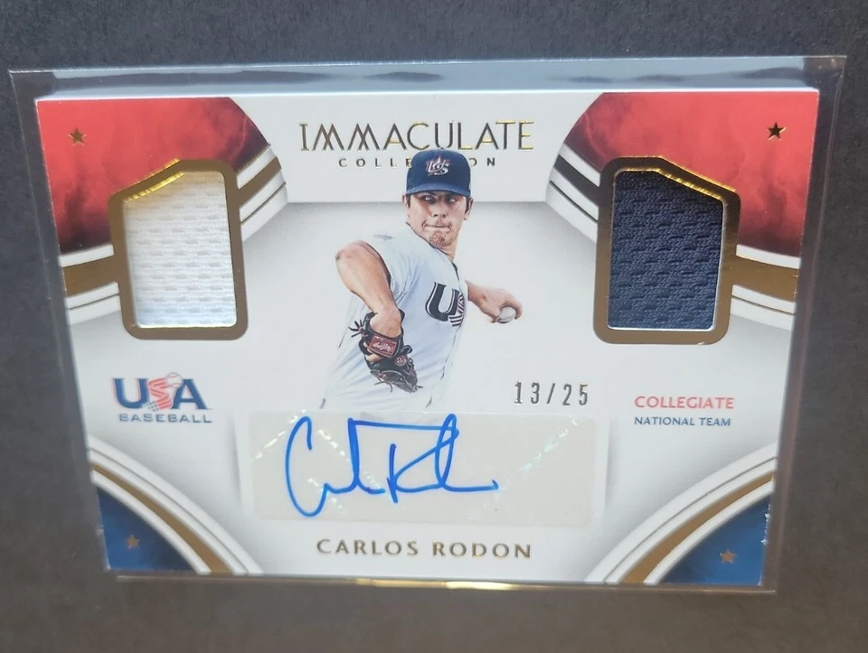 Carlos Rodon 2016 Panini Immaculate USA Duel Patch Auto #13/25 RPA Rookie Yankee - Image 3 of 4
