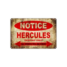 HERCULES Motorcycles Parking Sign Vintage Retro Metal Art Shop Man Cave Bar